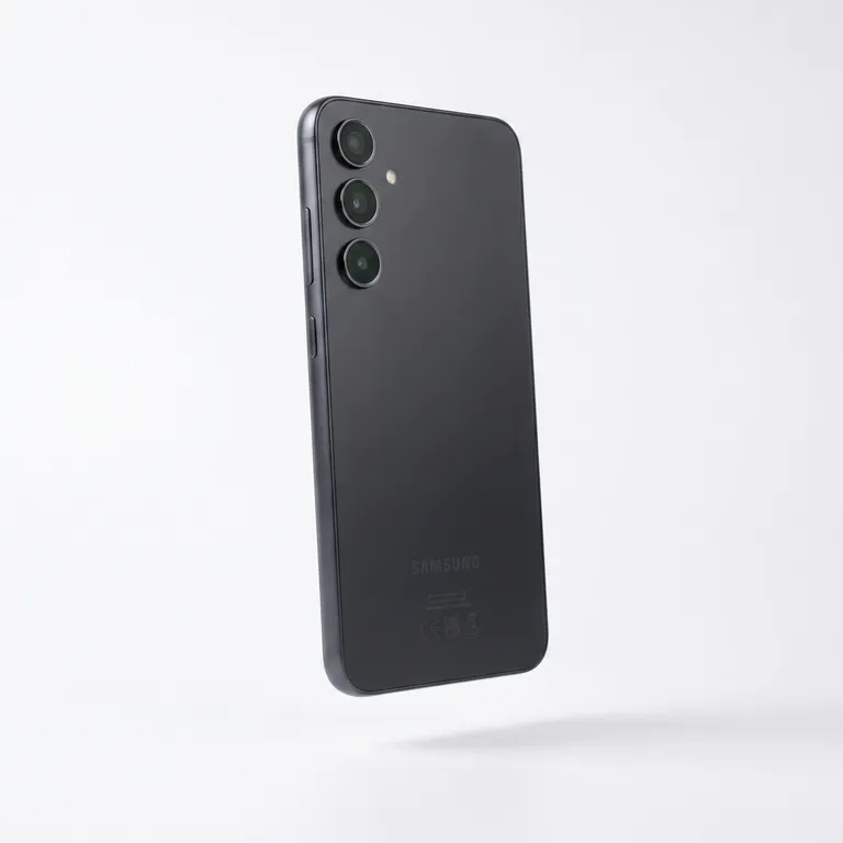 Rear view of black Samsung Galaxy A54 5G showing triple camera array, MTM IT certified