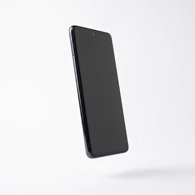 Front view of Samsung Galaxy A51 128GB black certified refurbished by MTM IT showing display
